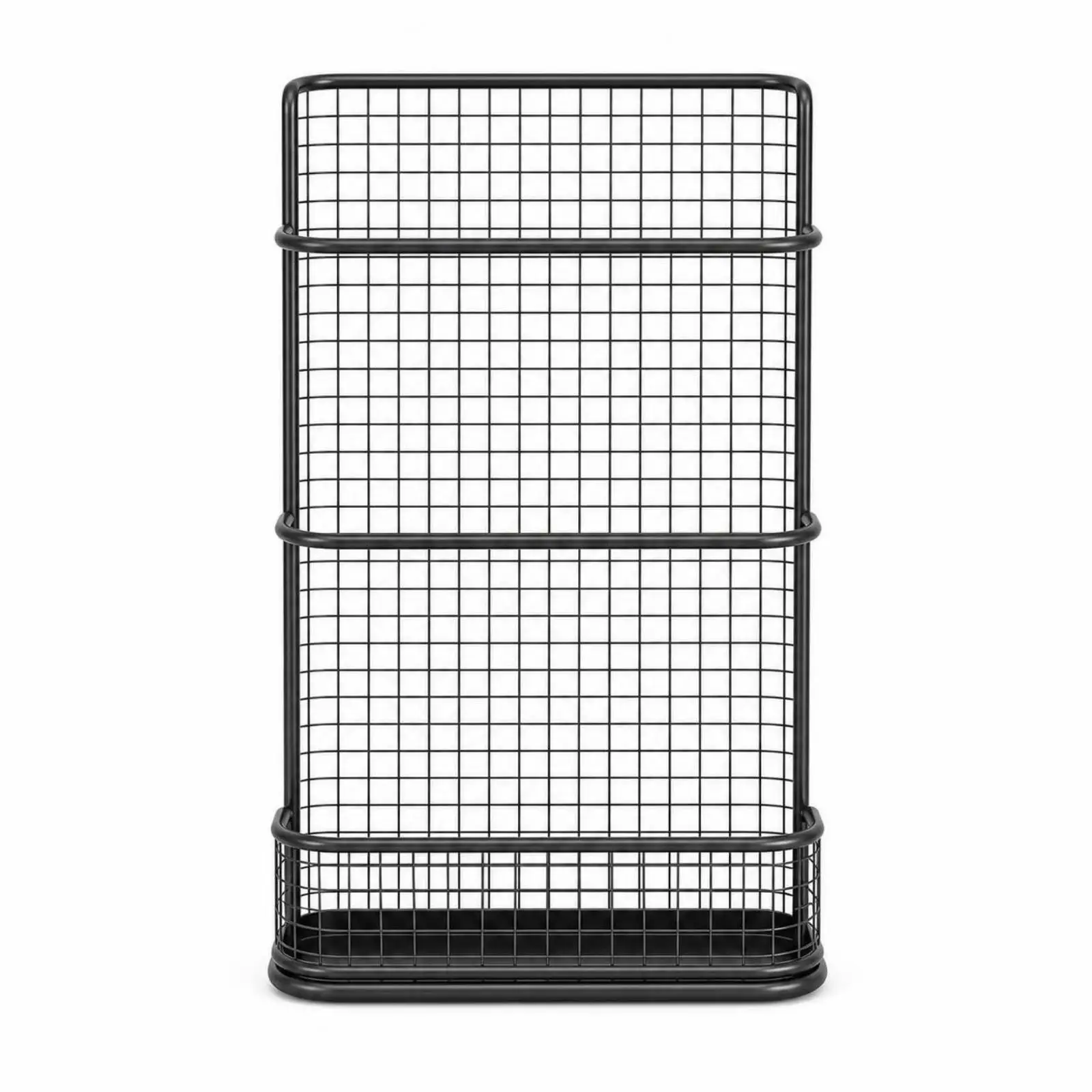 Wall-Mounted Storage Rack Open Vertical Grid Organizer Visible for Garage