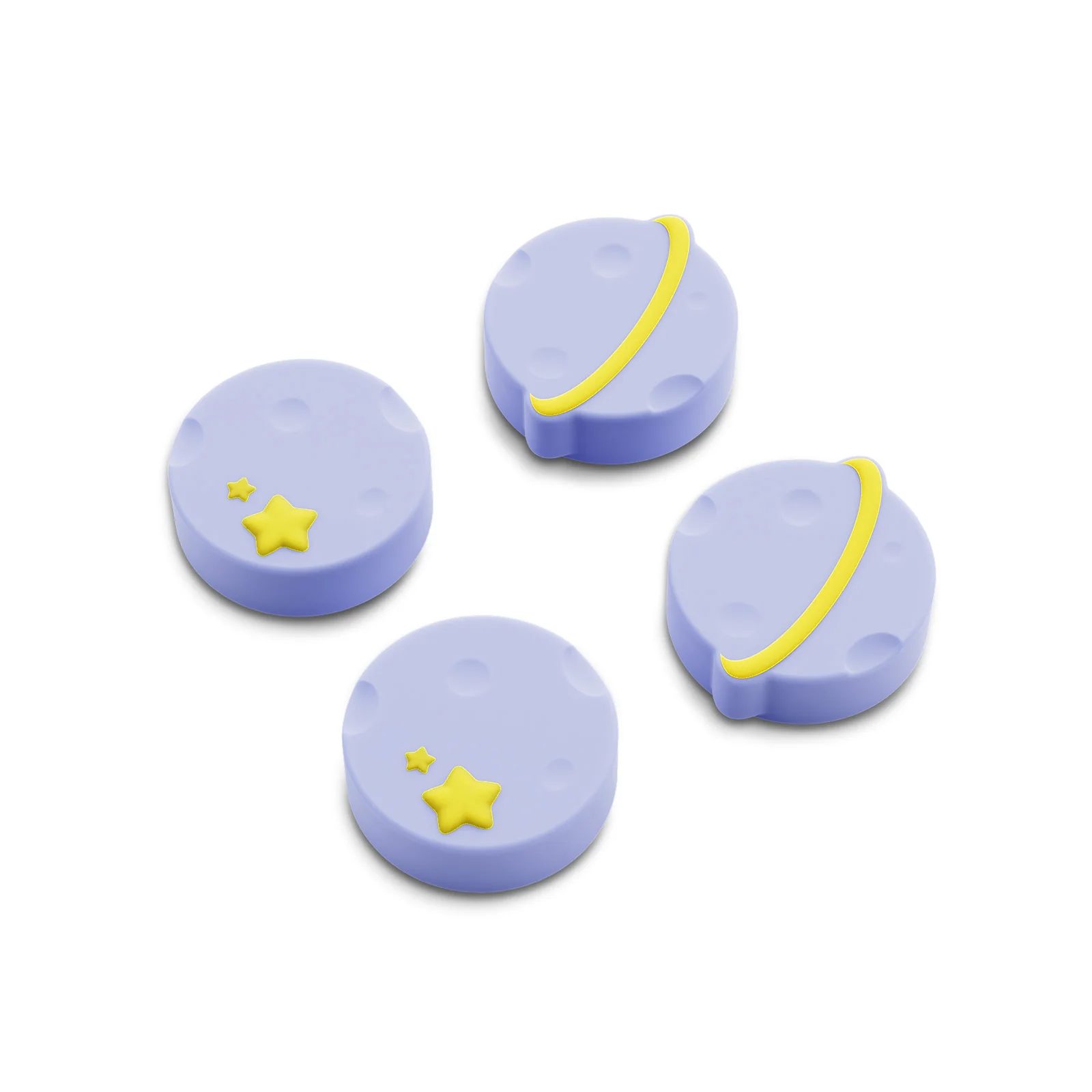 GeekShare 실리콘 조이콘 엄지 그립 캡 Nintendo Switch 2와 호환 가능, 소프트 조이스틱 커버 캡, 4개 - Purple Planet