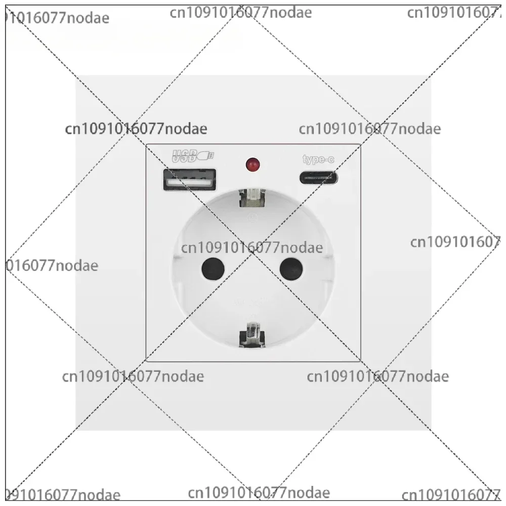 Socket With Usb Charging Port and Type c 2.1A 16A Gray PC Panel  86mm*86mm Russia Spain Wall Socket SRAN