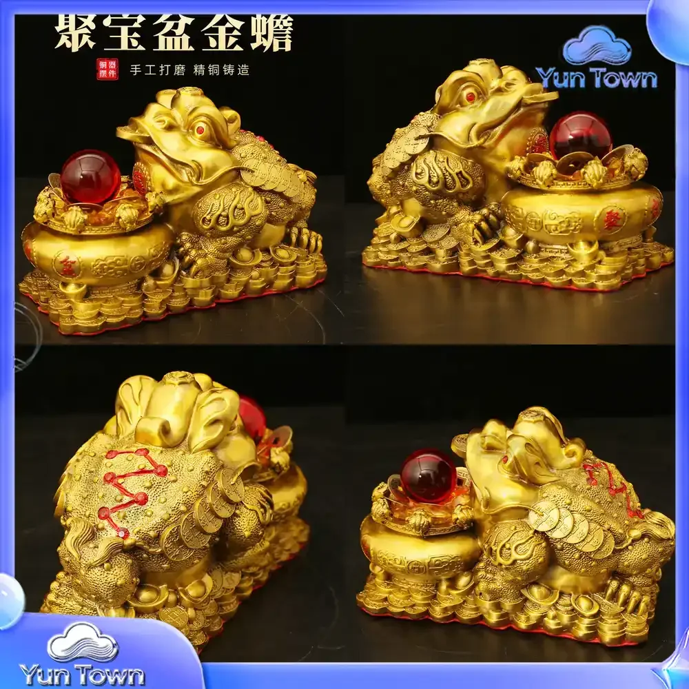 Cornucopia Golden Toad Brass Home Furnishing Ornament Living Room Office Desktop Ornament Store Opening Gift Copper Ornament