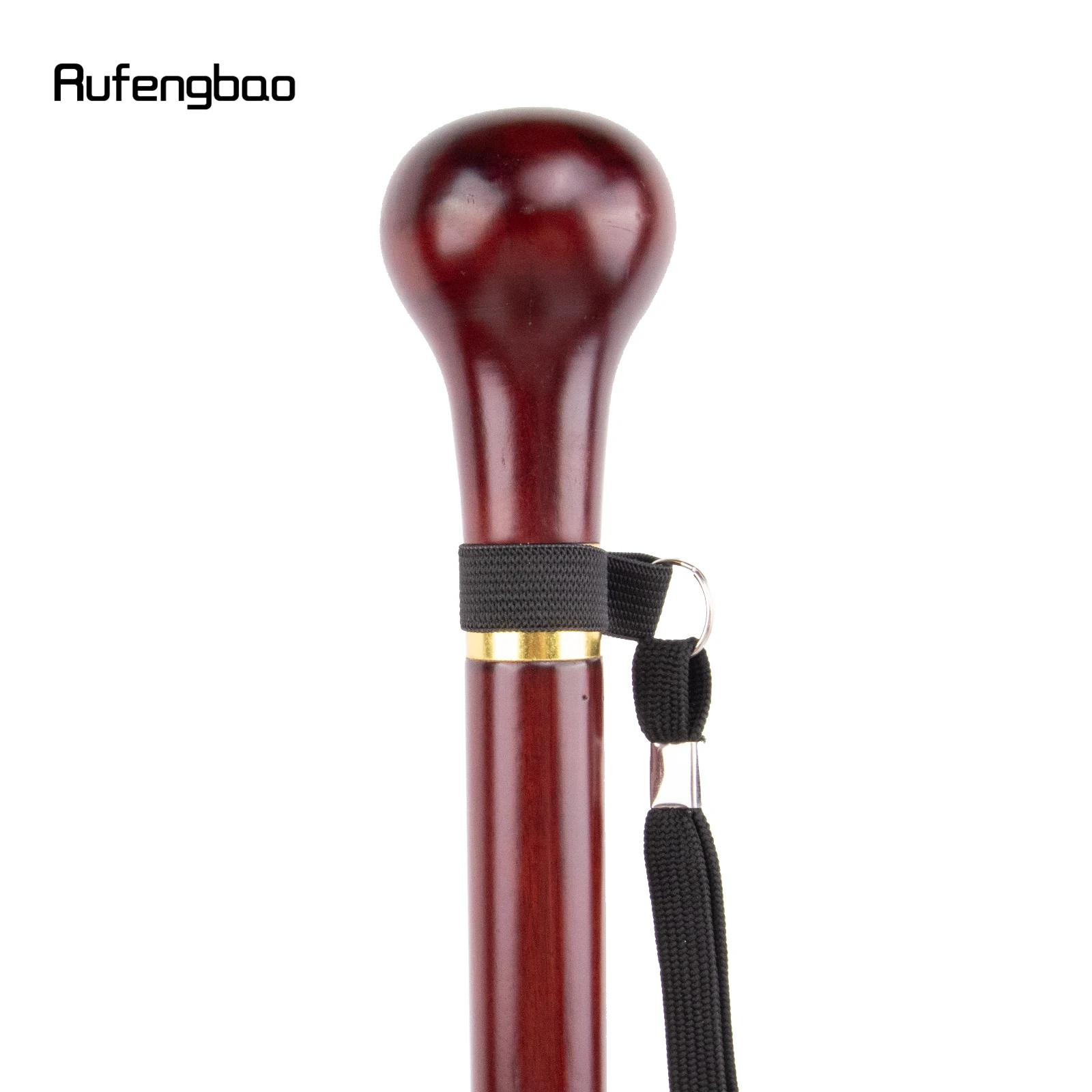 Red Round Wooden Traditional Fashion Walking Stick Decorative Cospaly Party Wood Walking Cane Halloween Mace Wand Crosier 95cm