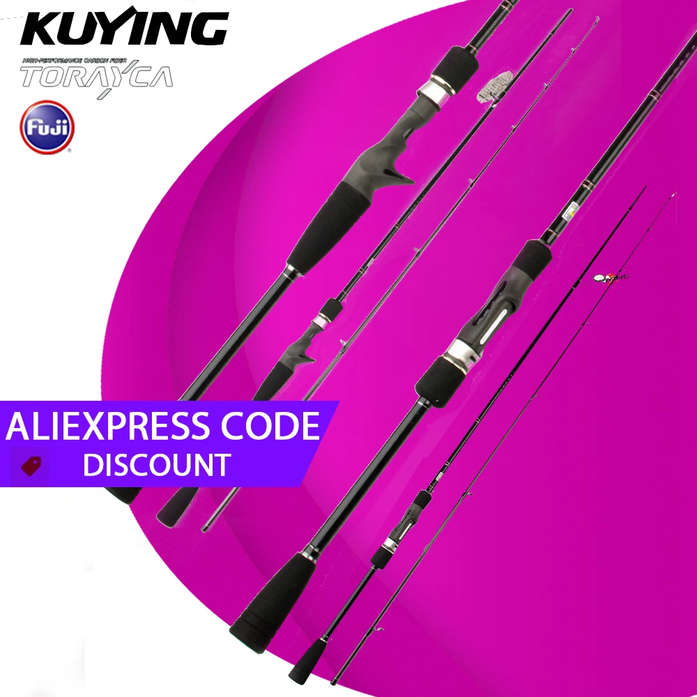 

KUYING TOP CASTER 7'0 2.1m ML Medium Light Lure Fishing Rod FUJI Spinning Casting Medium Action 5-10lb Power X Carbon