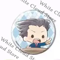 Broche, badge, pendentif, ornement de collection authentique de cosplay de dessin animé des personnages du jeu Ace Attorney : Phoenix Wright, Miles Edgeworth, Apollo Justice