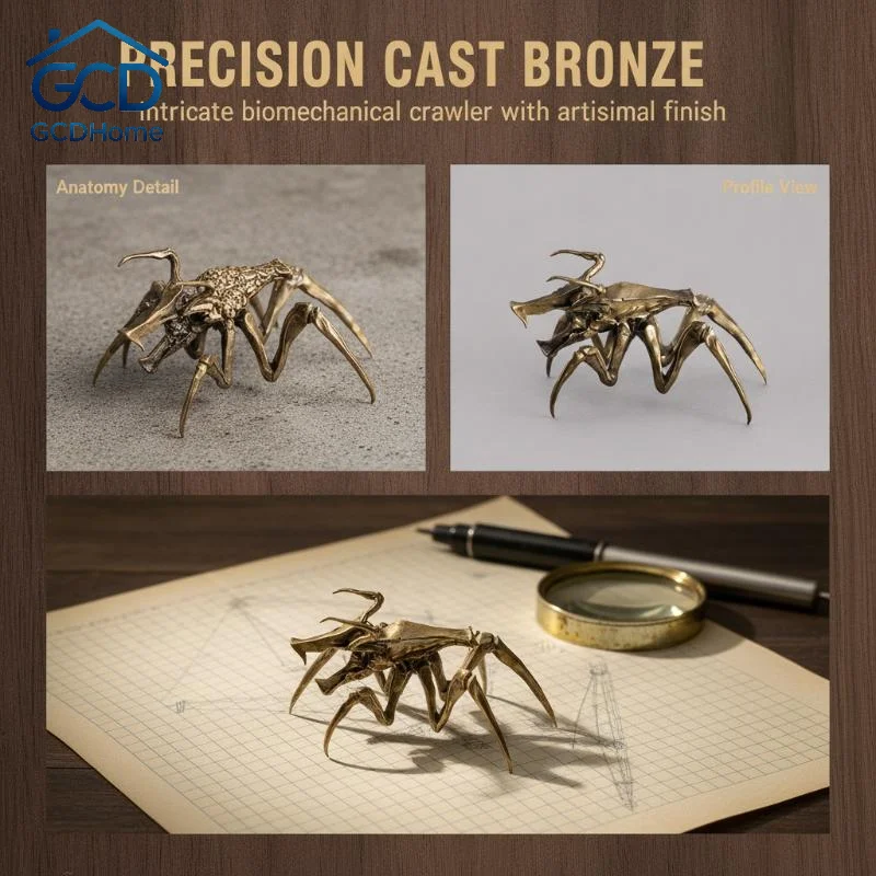 Brass Made Old Star River Fleet Arrachinis Bug Miniature Monster Alien Creature Handheld Model Ornament Collection Gifts