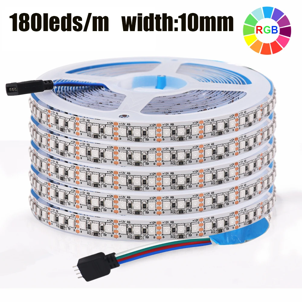 Tira de luces LED RGB para decoración del hogar y jardín, cinta Flexible de luz IP21 resistente al agua, 12V, SMD 3535, 60, 120, 180 Leds/M, IP67