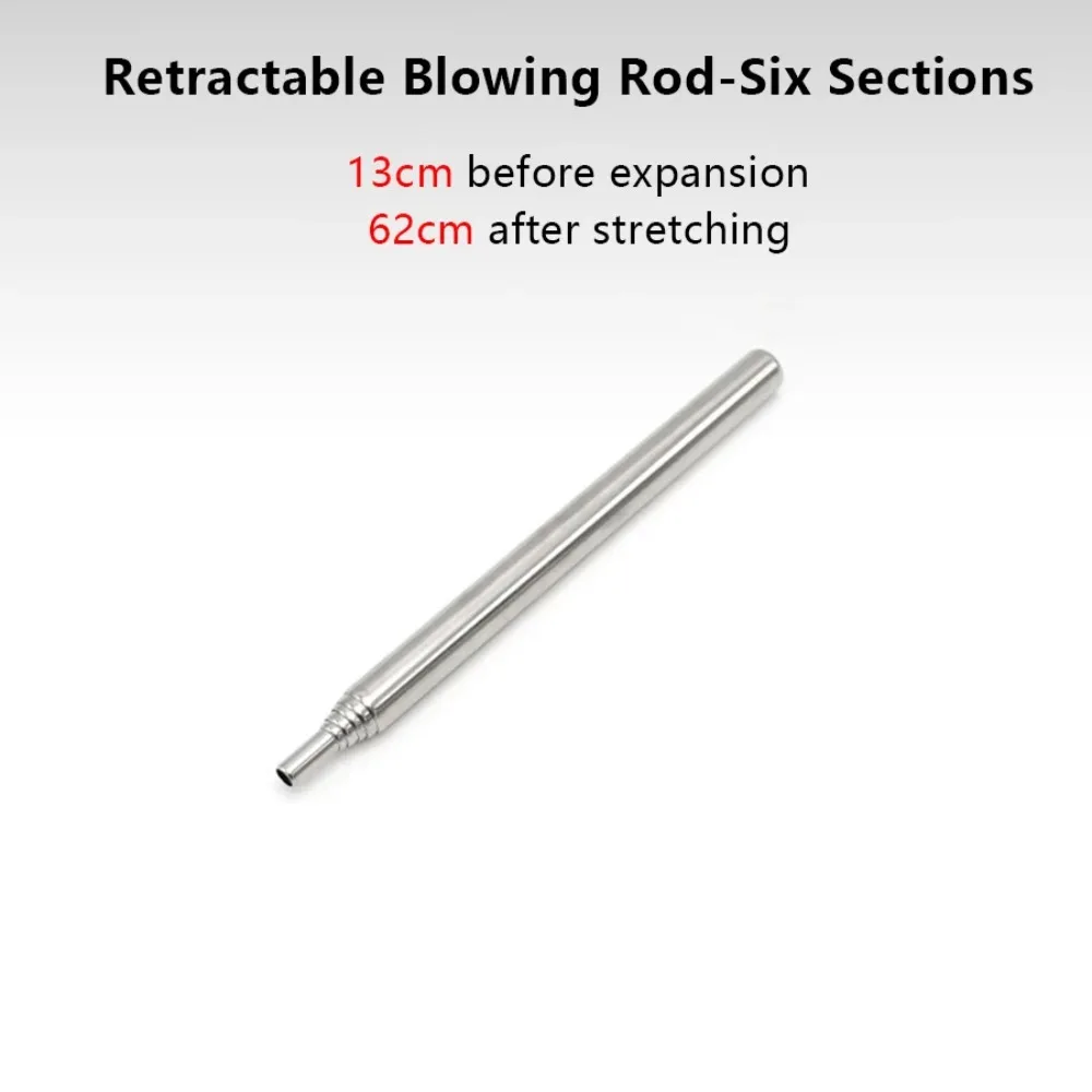 Telescopic Blowtorch  Stainless Steel Blowpipe Pocket Bellow Collapsible Air Blow Stick Outdoor Bushcraft Camping Fire Tool
