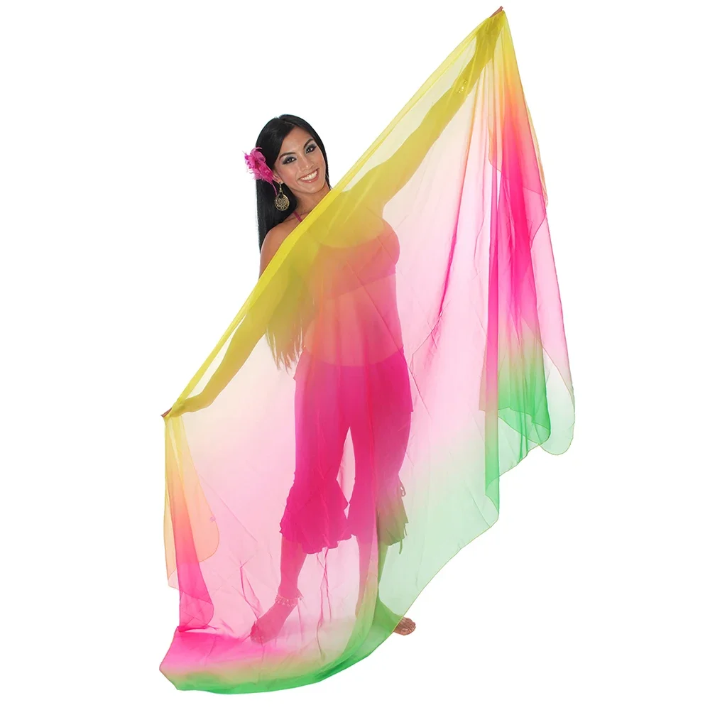 3-Yard Chiffon Ombre Belly Dancing Accessories Scarf Light Texture Rectangle Shawls Women Belly Dance Veils