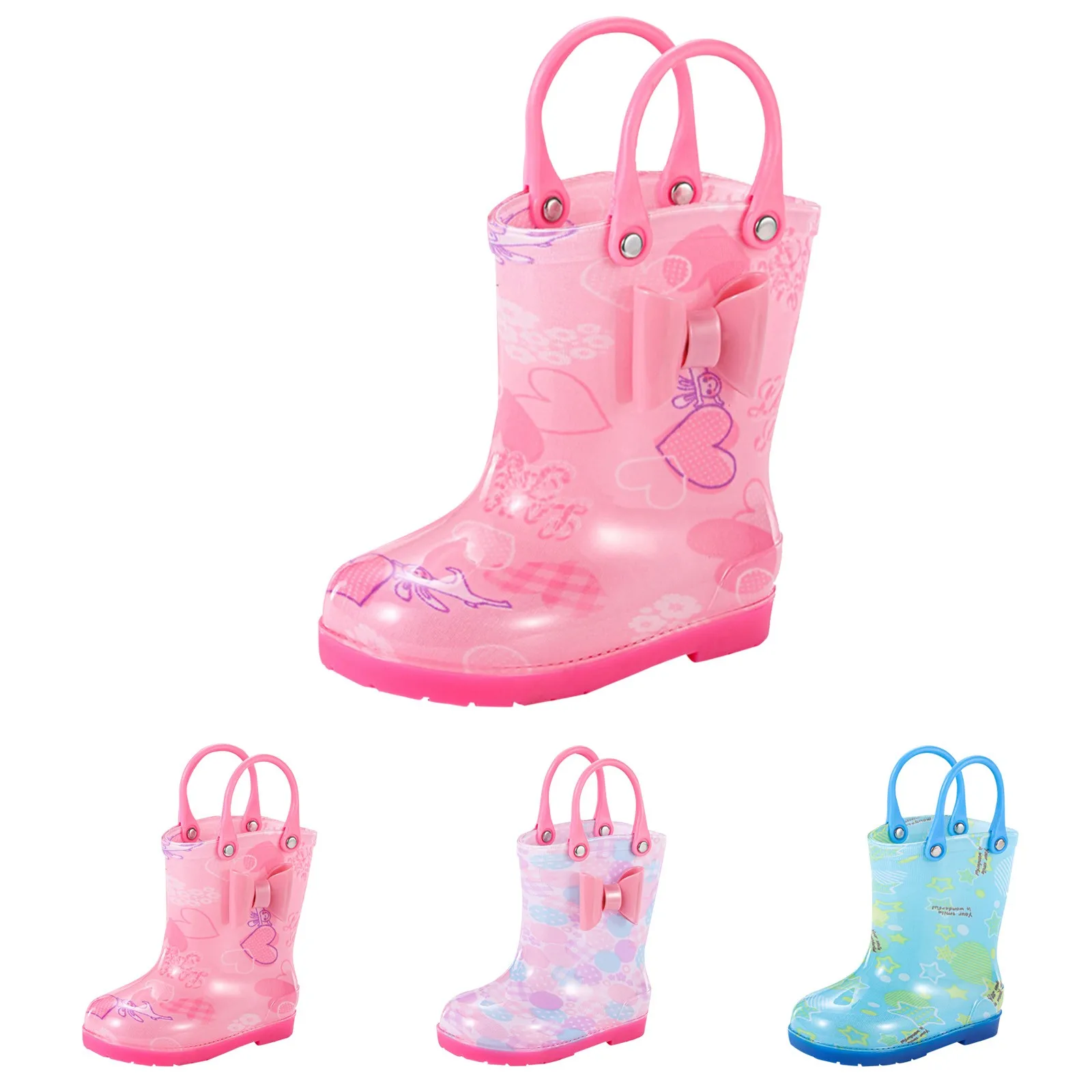 Toddler Rain Boots Baby Rain Boots Short Rain Boots For Toddler Easy On Lightweight Rubber Boots for Kids Boots Kids Water Shoes