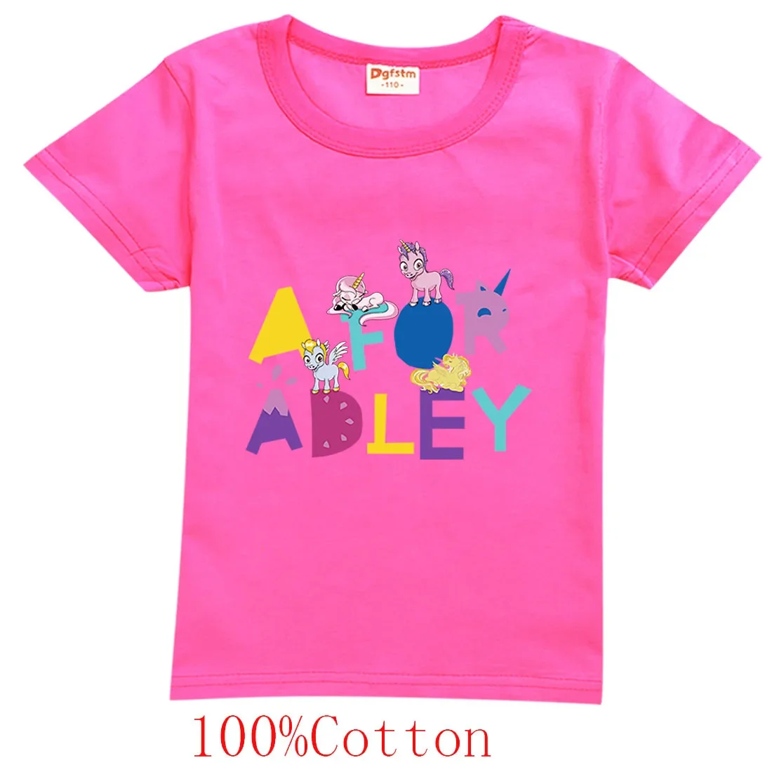 Child A for Adley Summer Clothes Birthday Girl T-Shirt Cotton Toddler Shirts Big Boys Tops School Kids Fashion Short Sleeve Tees