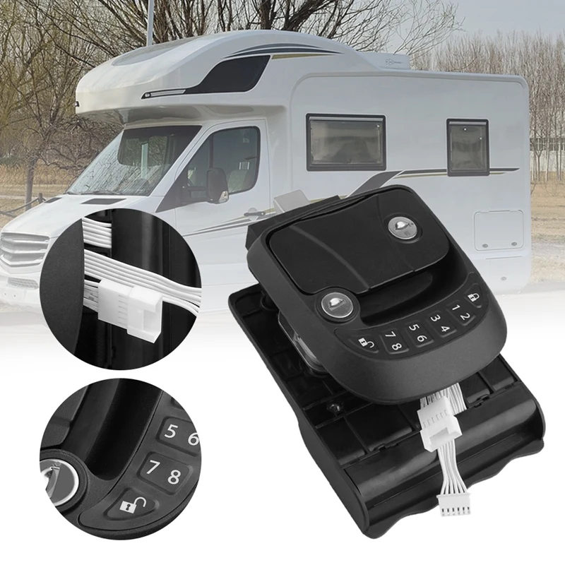 RV Keyless Entry Door Lock Latch Hatch Caravan Motor Home Car Drawer Handle With Deadbolt Integrated Keypad Fob