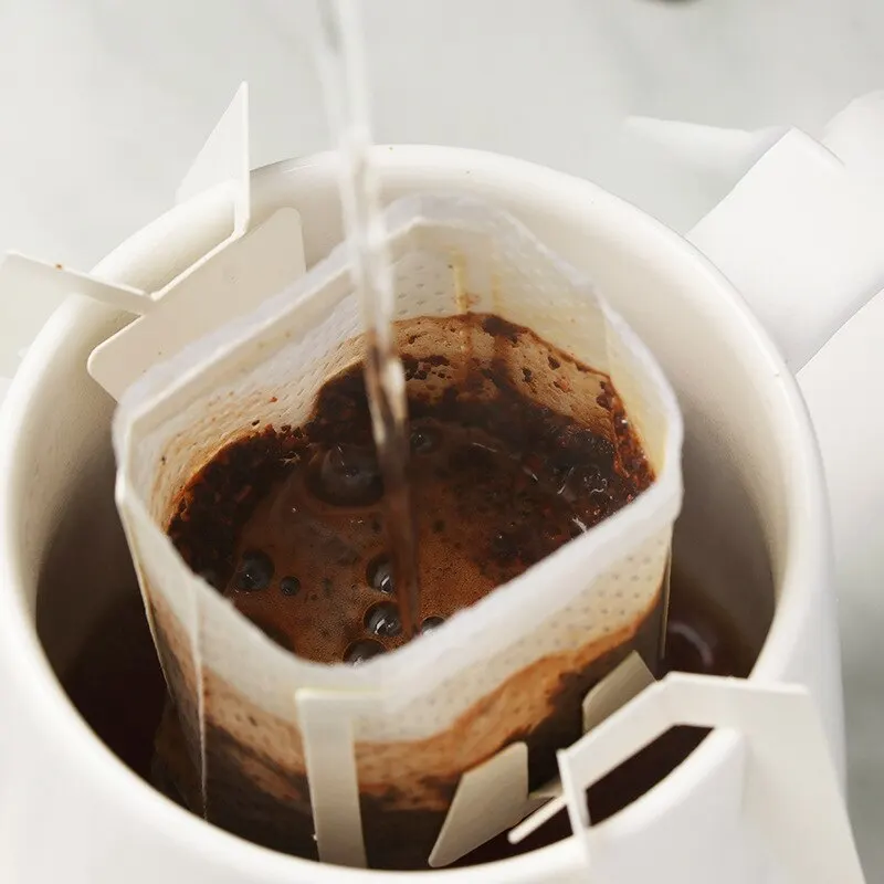 50 unidades de papel de filtro de café para colgar, taza de filtro enjuagada manual de tipo goteo portátil