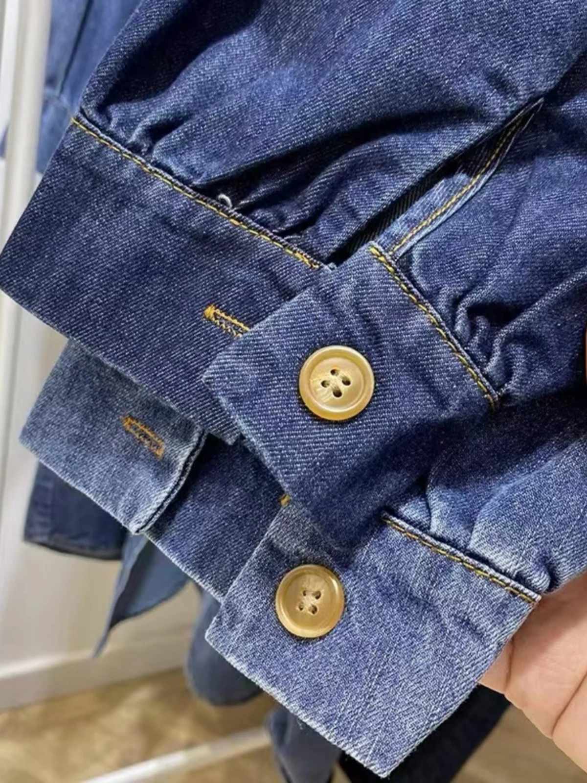 Retro japonês sle longo gola sve denim dr feminino maxi irt casaco tamanho grande botão detalhe solto ajuste
