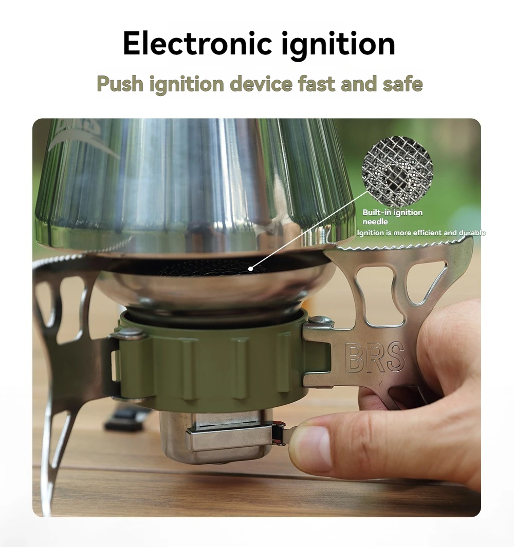 

BRS-15B горелка для кемпинга 1400-2900 Вт ветрозащитная складная электрическая печь зажигания уличная портативная газовая плита принадлежности для барбекю и туризма
