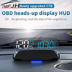 Car OBD Head Up Display Digital Speedometer Speed Monitor Clock Overspeed Alarm Water Temp Voltage RPM Gauge On Board Computer