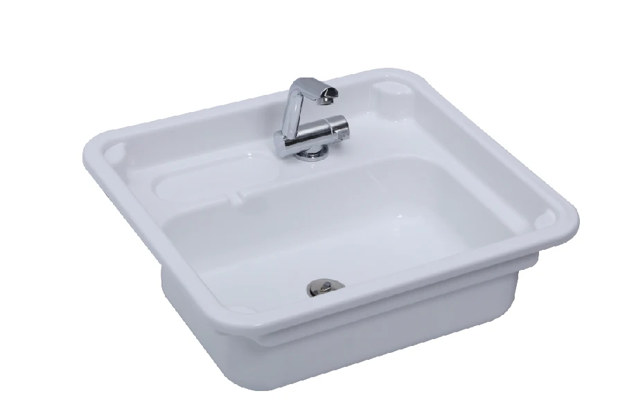 5.0/حوض RV من البلاستيك الأكريليك خفيف الوزن متنقل أبيض أو أسود حوض قافلة حوض غسيل RV