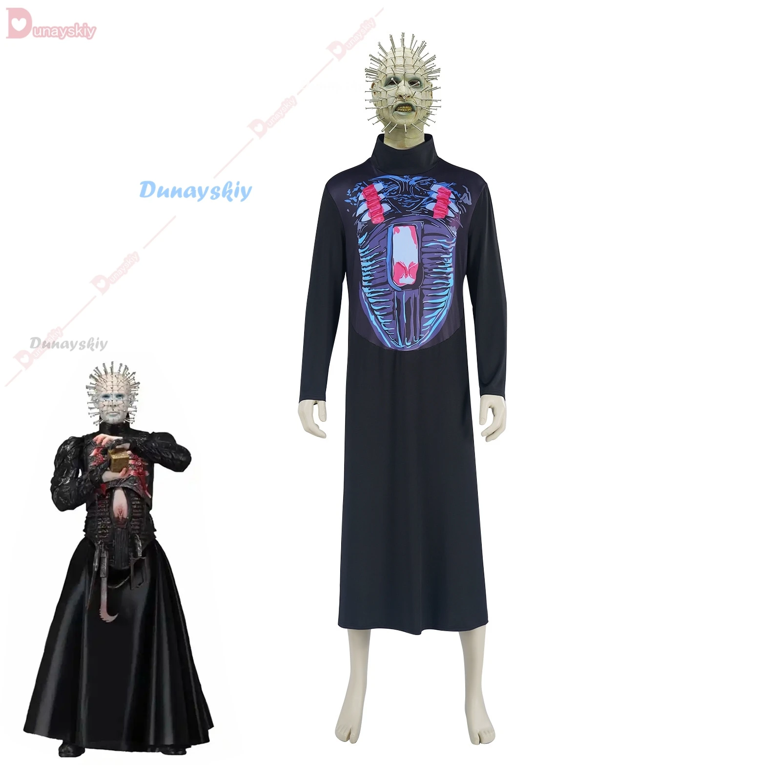 

CosplayHellraiser Pinhead Horror Mask Party Carnival Mascaras Head Nail Cosplay Costume Men Movie Scary Cosplay Mask Halloween