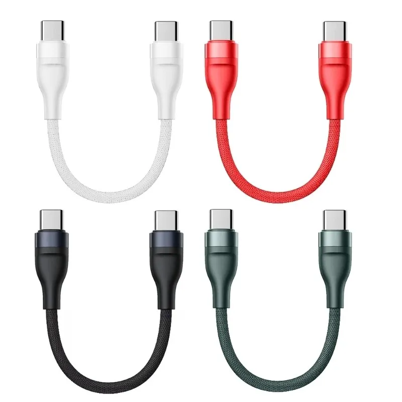 3A Portable 0.25M Short Cable 66W USB C To Type C Fast Charging Data Cable Power Bank Cable For Samsung Xiaomi Huawei