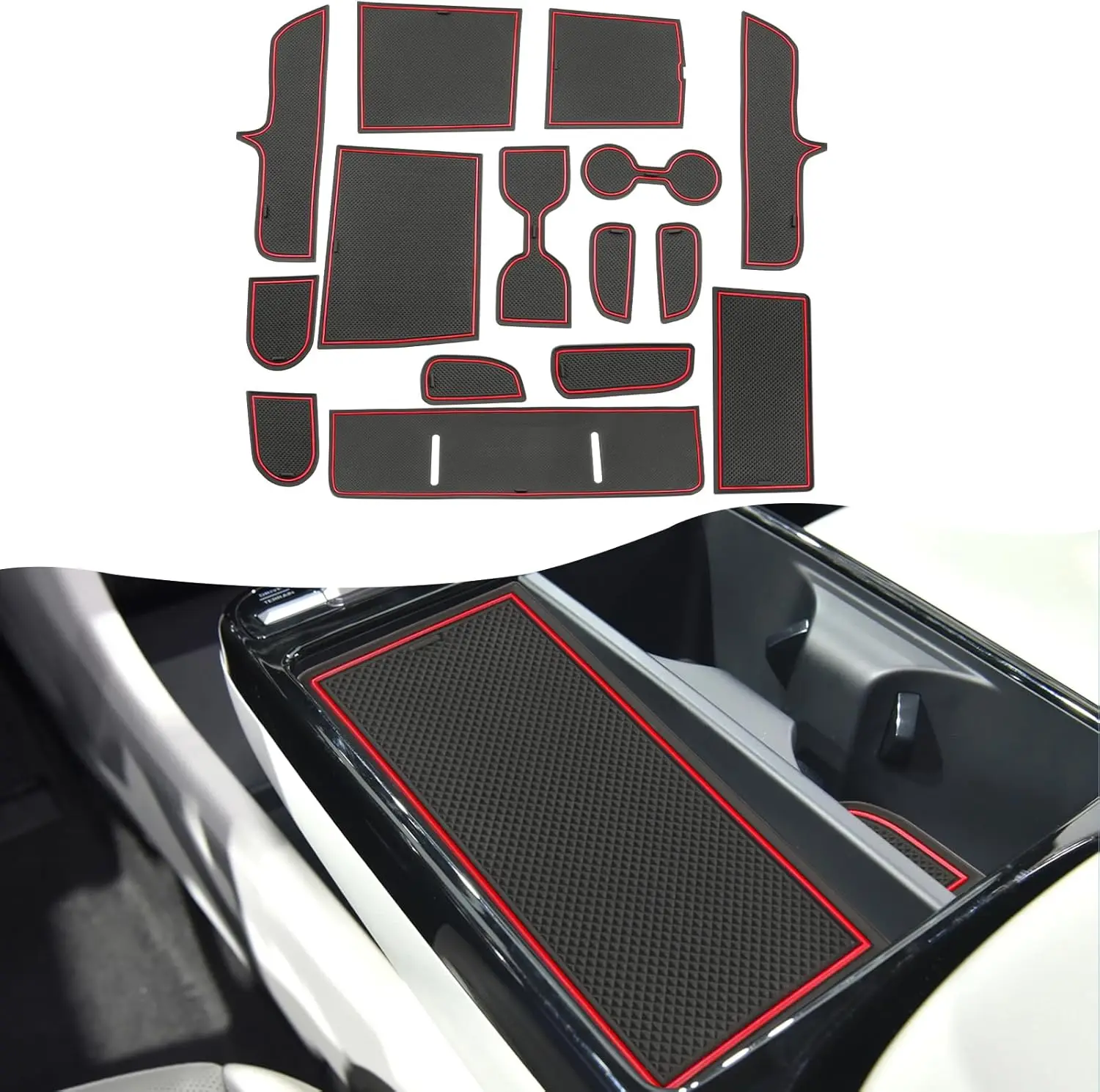 1. 2025 2026 Tucson Door Slot Mats for 2025 2026 Hyundai Tucson Accessories 15PCS/Sets Anti-Slip Interior Mats Cup Holder Insert