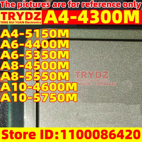 1pcs A4-4300M A4-5150M A6-4400M A6-5350M A8-4500M A8-5550M A10-4600M A10-5750M Used