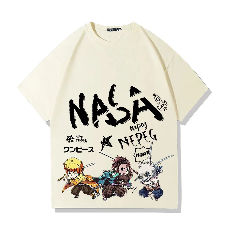 شيطان القاتل: تي شيرت تانجيرو كامادو من القطن الخالص بأكمام قصيرة للرجال والنساء ملابس كاجوال للوالدين والطفل للصيف #3