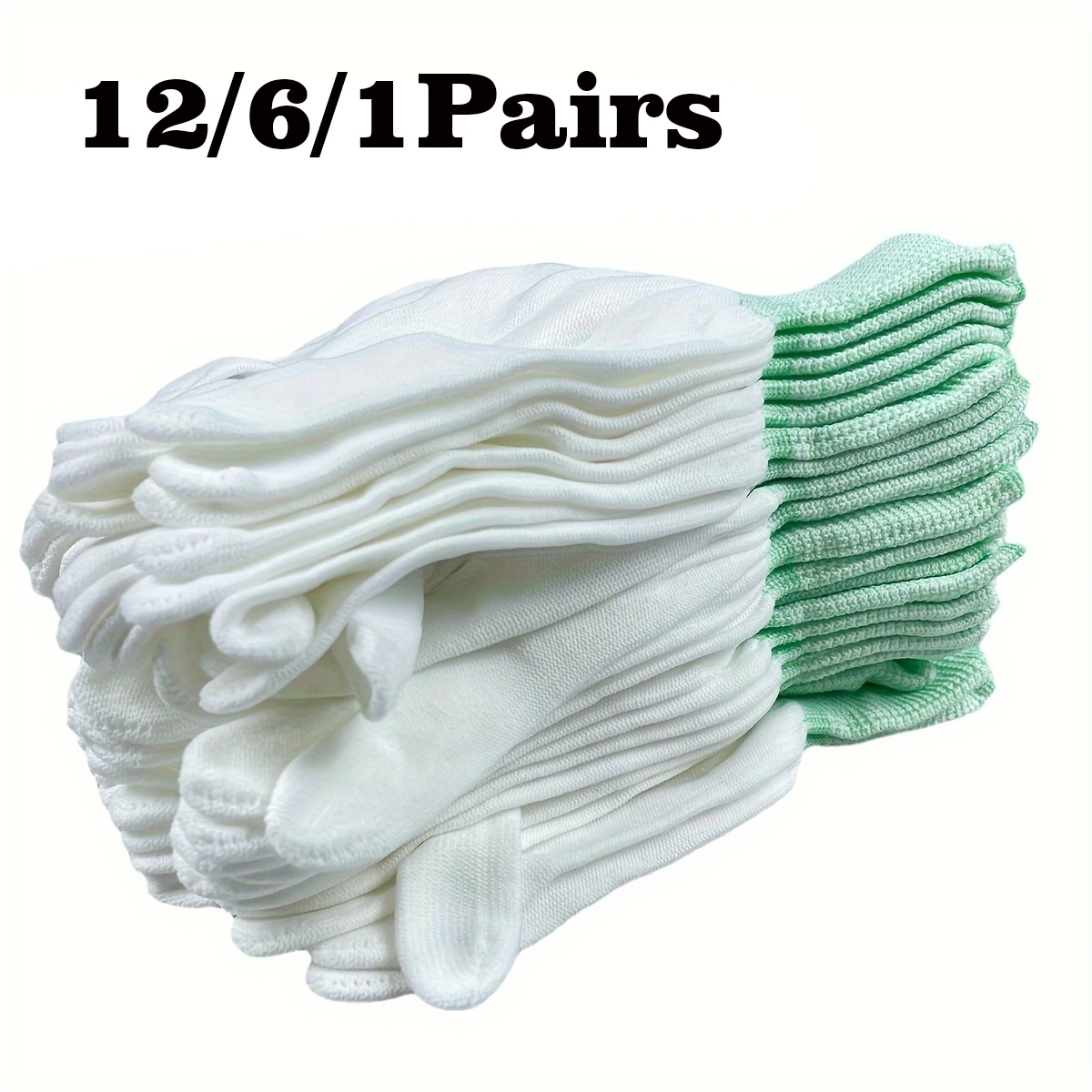 12/6/1Pairs House Cleaning Gloves White Nylon Sewing Glove Quilting Gloves For Warehouse Gardening