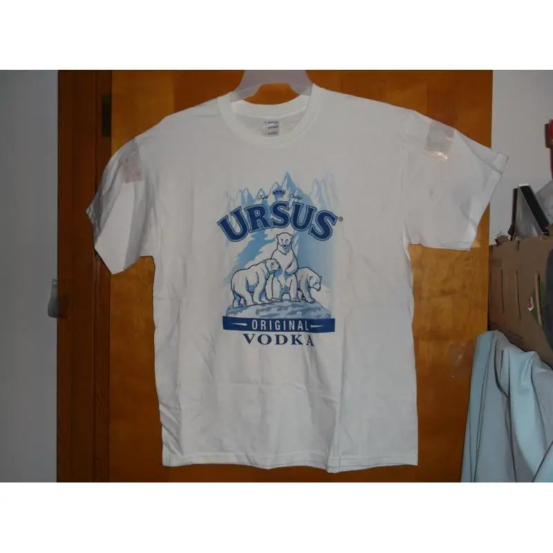 

New Zync Men'S White Ursus Vodka Short Sleeve Cotton T'Shirt