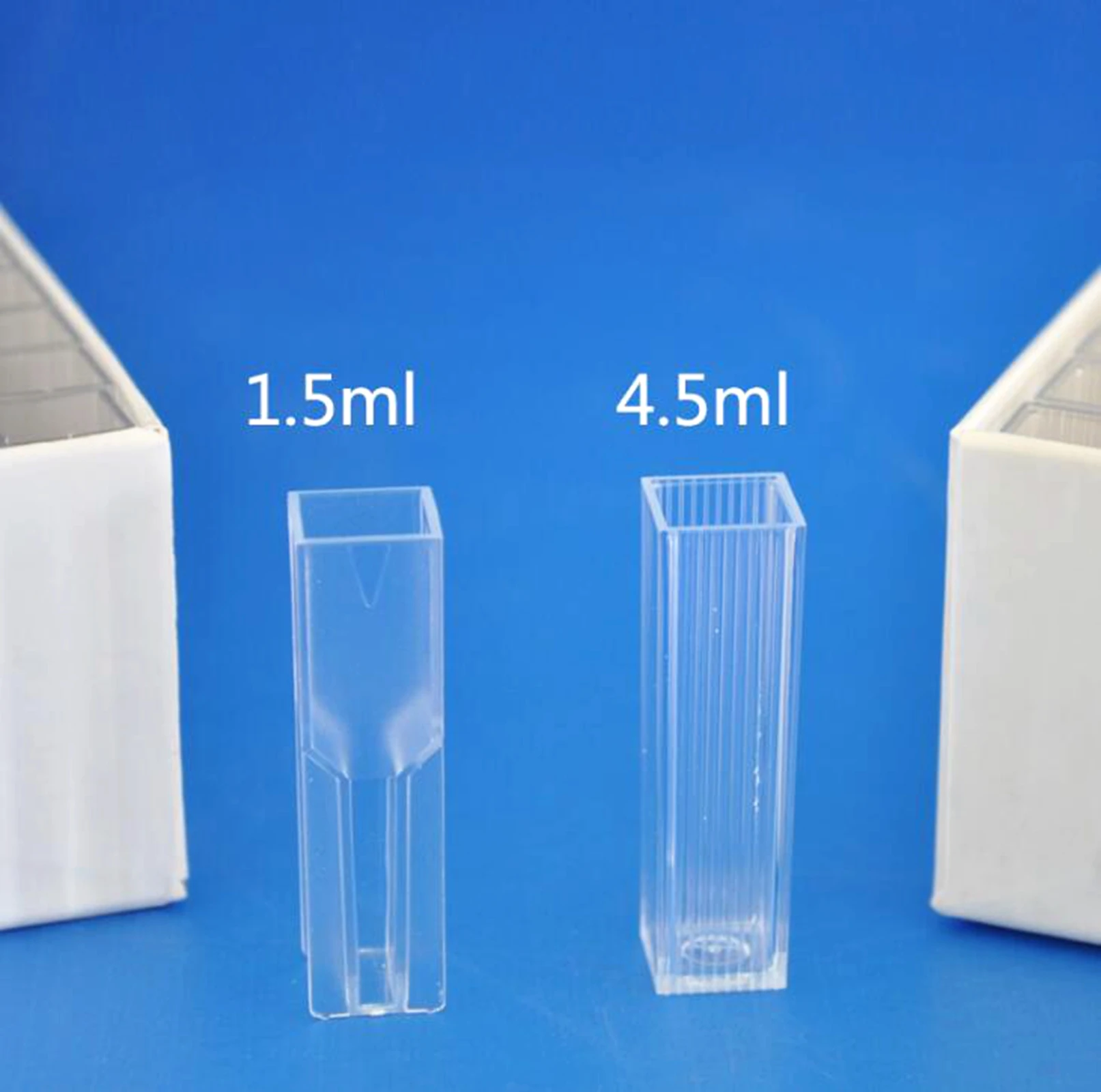 100Pcs A Box 1.5ml/4,5ml Semimicro Square Plastic Test Tubes Vials Container Craft Cuvette Lab