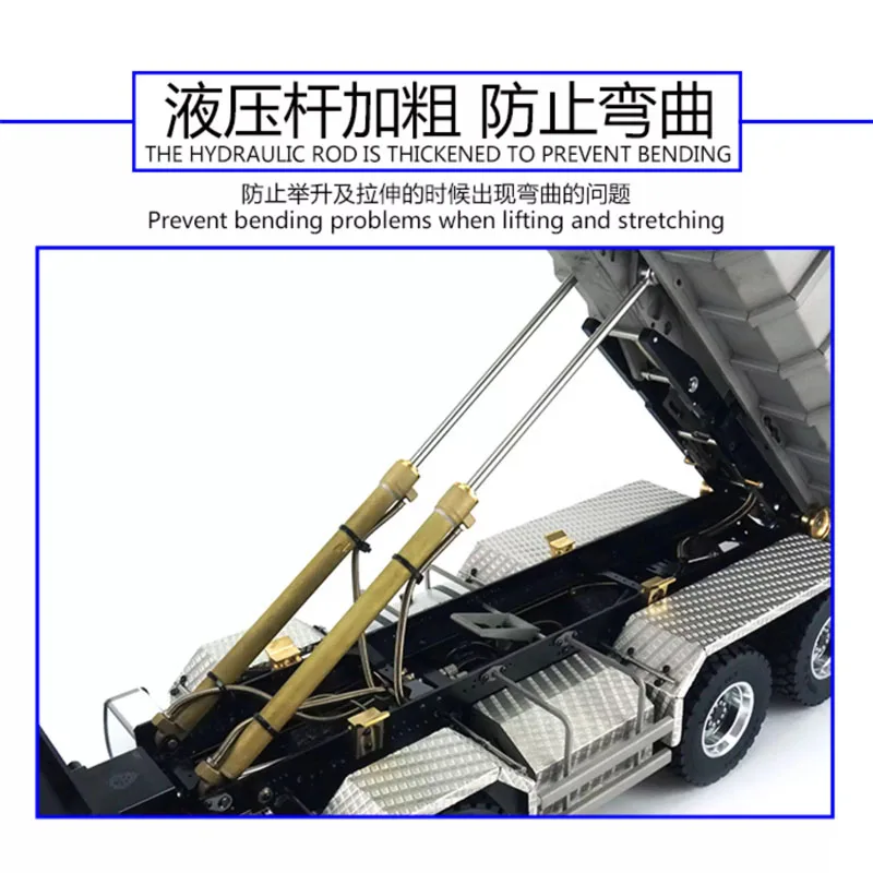 

1/14 модель грузовика с дистанционным управлением, игрушечный рулон, брезент, металлический грузовик, кровать, гидравлический комплект, рулон брезент, все самосвал, преобразование LESU