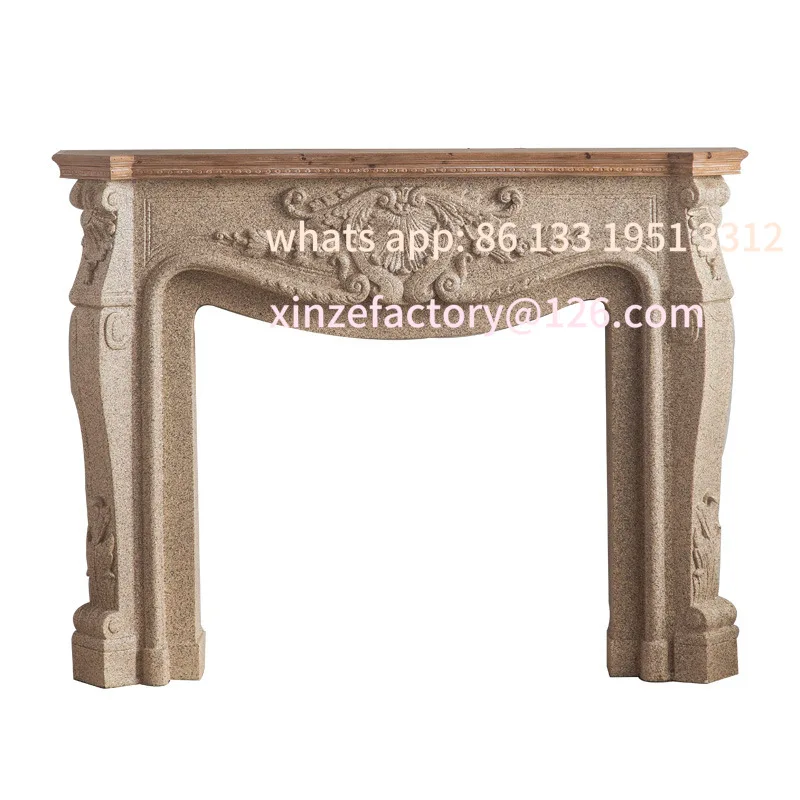 

Country solid wood mantelpiece, imitation marble porch table, wedding decoration, Internet celebrity photography props