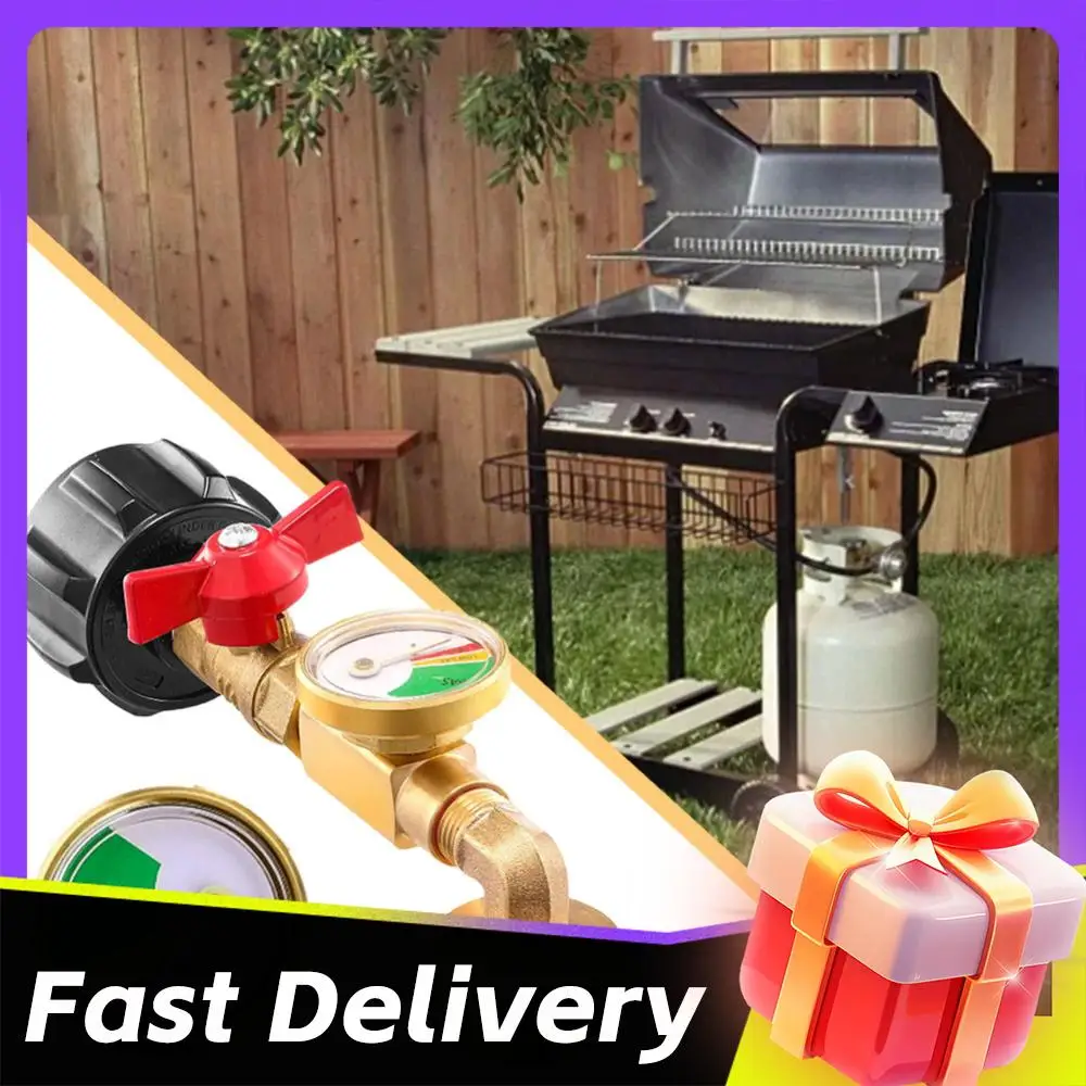 

Адаптер для заправки пропаном QCC1 с манометром и клапаном регулировки подачи, адаптер для пропана для кемпингового гриля, для заправки баллонов 1 фунт.