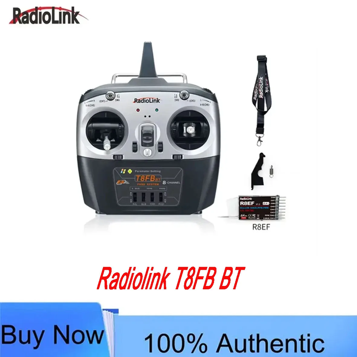 Radiolink T8FB RC Controller: 2.4G FHSS Anti-Jamming, Bluetooth Setup, 8CH S.Bus/PPM, 2000m for Racing Drone/Fixed Wing