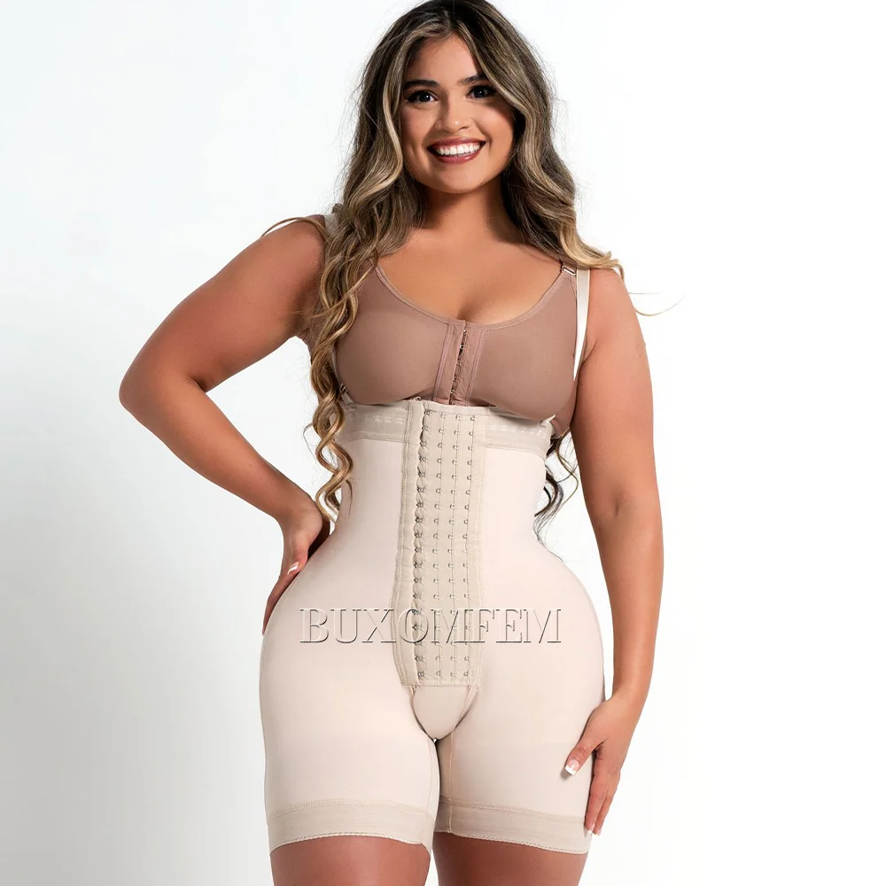 

Heavily Shaped Front Breasted Seamless Thong Body Shaper Push Up Postpartum Belly Wrap Shapewear Girdle with Adjustable Straps