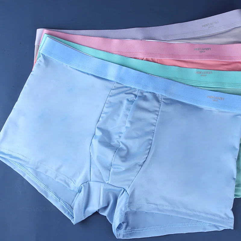 Youpin 4 Stuks Mannen Boxer Ondergoed Platte Broek Zijde Droog Comfortabele Heren Onderbroek Ademend Slipje Man Boxershort Sexy Boxers