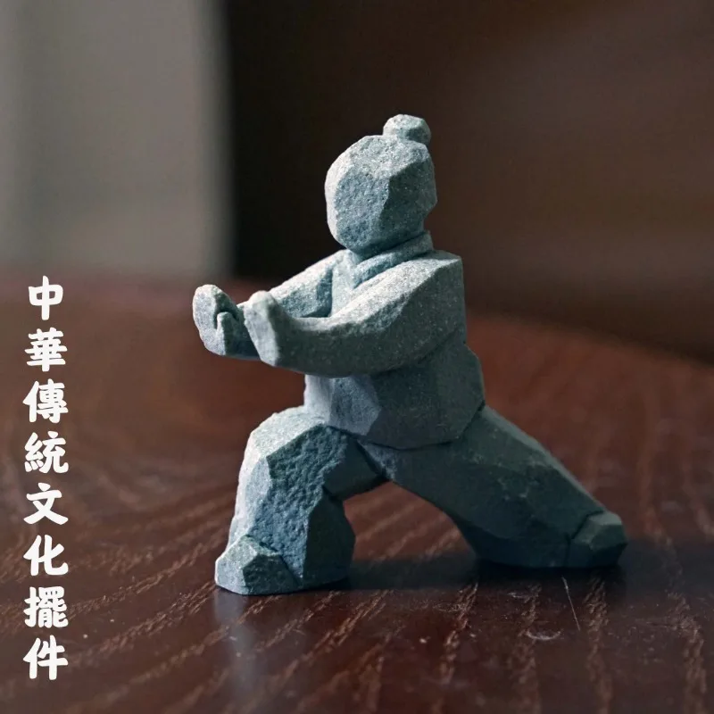 Tai Chi Character Ornament New Chinese Style Desktop Decor For Fish Tank Bonsai Tea Pet Craft