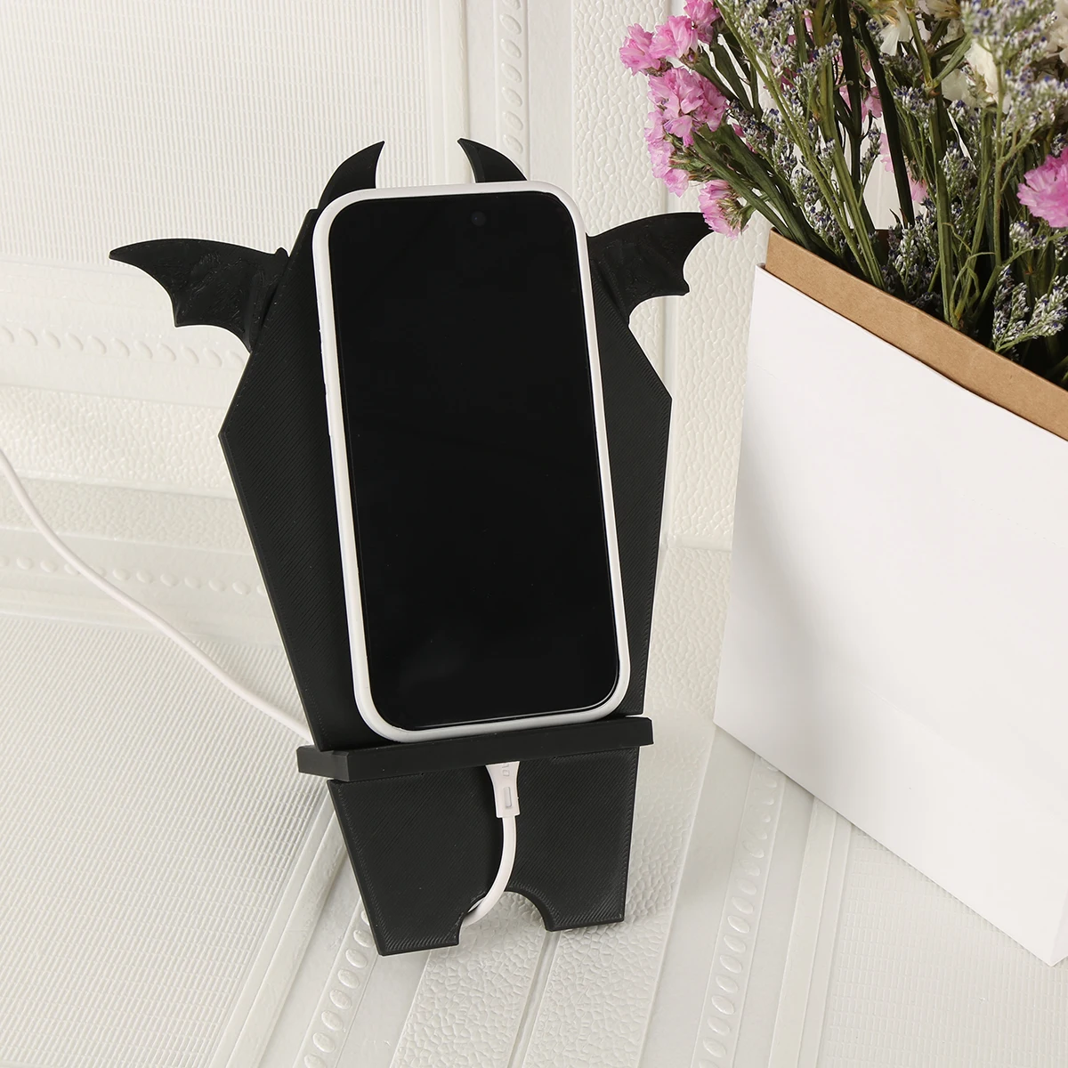 Цельный держатель для мобильного телефона в готическом стиле, креативный держатель для мобильного телефона с летучей мышью, украшение для рабочего стола, подходит для гостиной