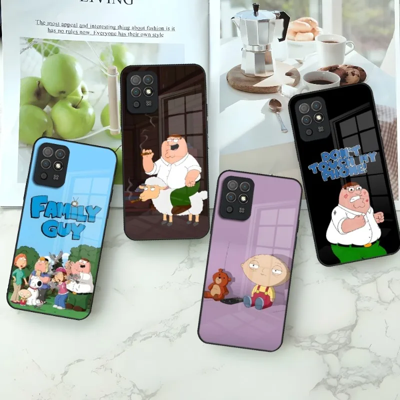 Family Peter Griffin Cartoon Phone Case For Huawei P50 P40 P30 P20 P10 P9 Lite Psmart Mate40 Honor 60 50 30 Pro Plus Glass