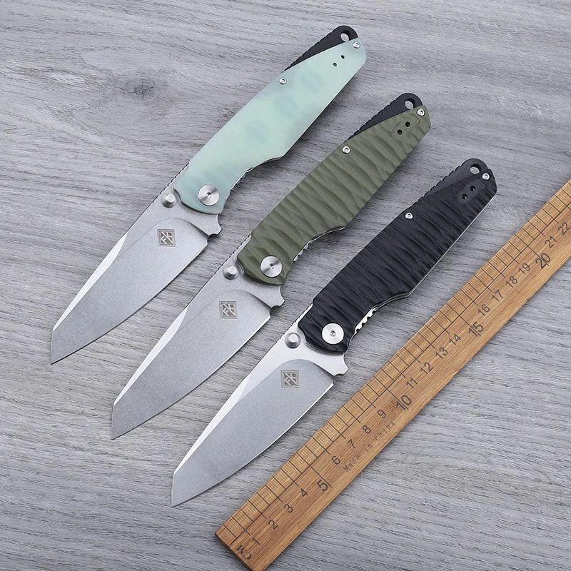 

9cr18mov Steel G10 Handle Folding Knife Outdoor Survival Defensive Camping Hiking Cutting Portable Tool Knife