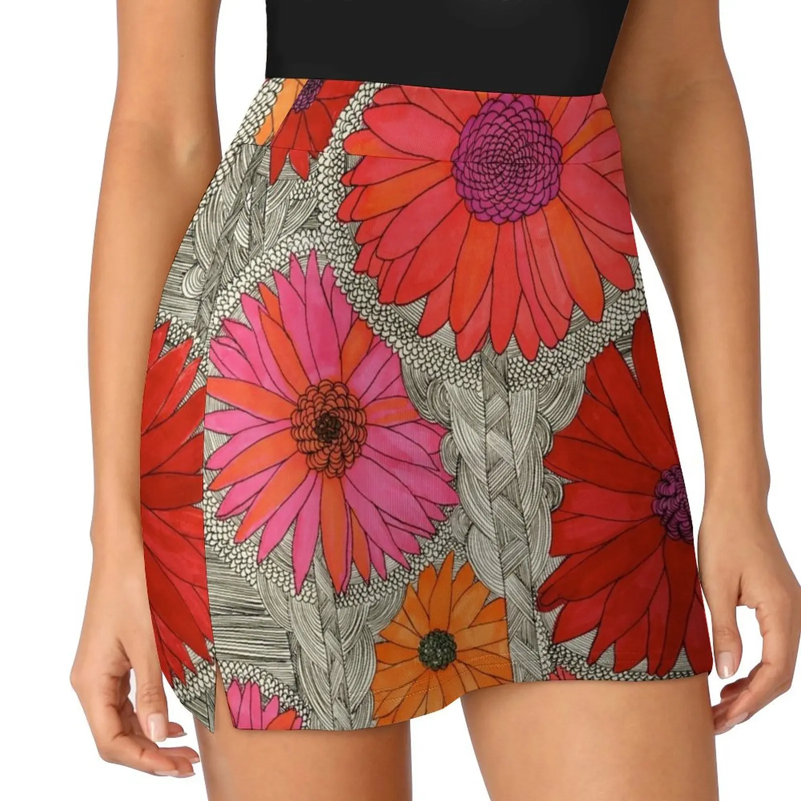 Gerbera Daisy-Red Mini Skirt Women's clothing summer dress for women 2025