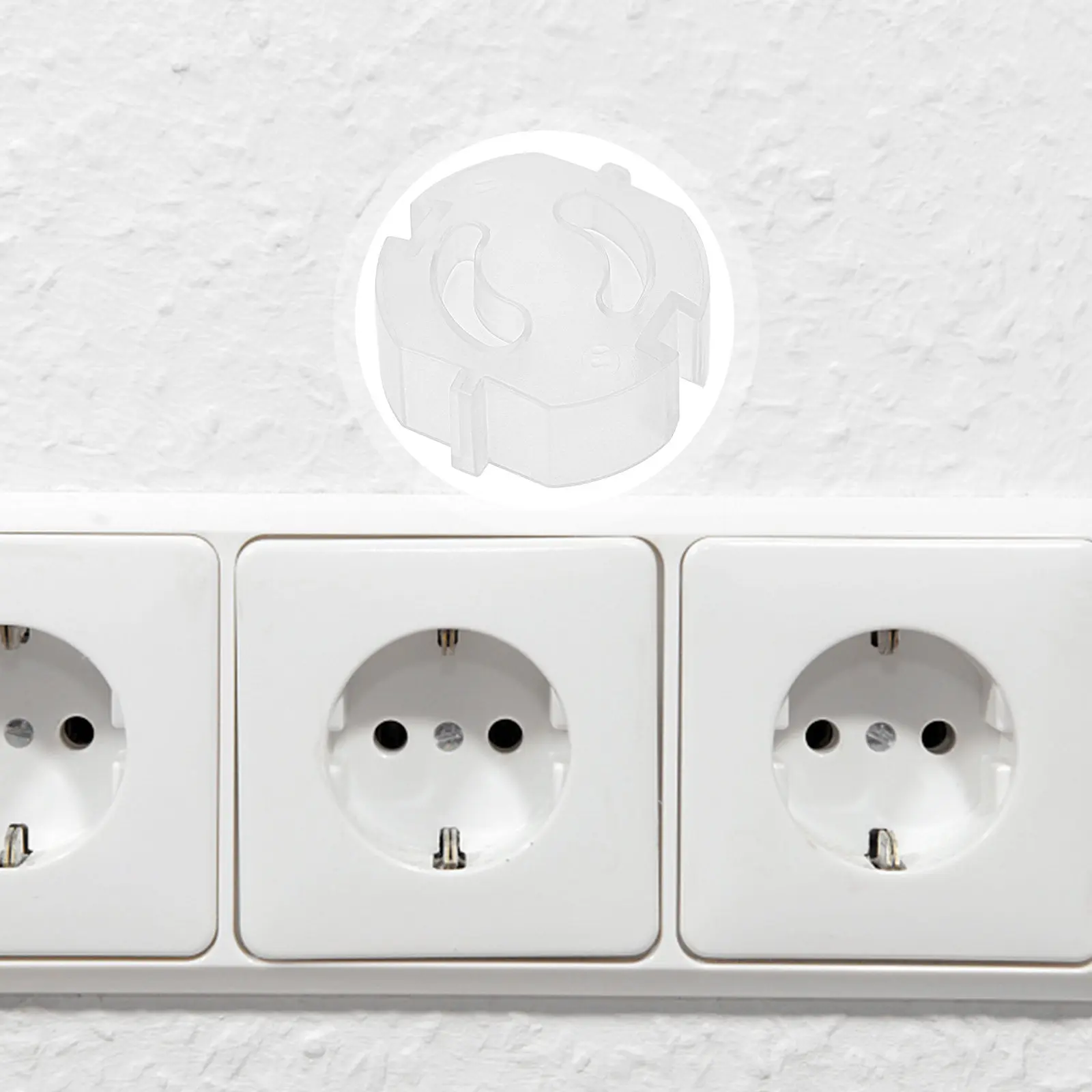 

20Pcs Power Outlet Safety Covers Plastic Socket Protectors for Kids European 2-Prong Wall Sockets Home Childproofing Household