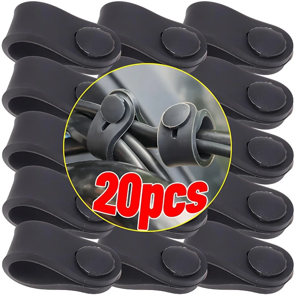 Universal Rubber Strap Reusable Cable Tie for Motorcycle Bicycle ATV Wire Management Brake Line Holder Frame Fastener Accessory