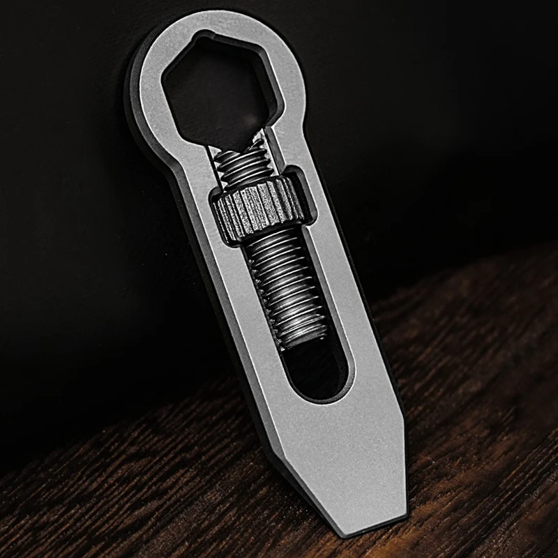 Llave hexagonal de aleación de titanio, Mini barra de palanca EDC, abridor de botellas, llavero, combinación de herramientas, equipo de caminata para campamento al aire libre-AT64
