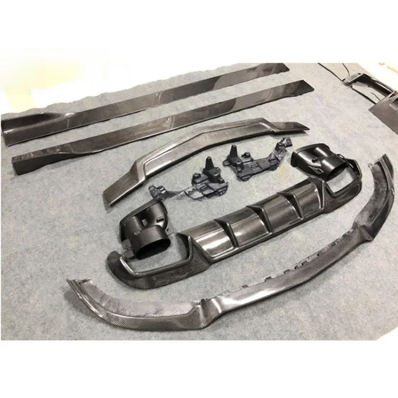 Carbon Fiber Front Bumper Lip Rear Diffuser Spoiler Side Skirts Aerodynamic Parts For W212
