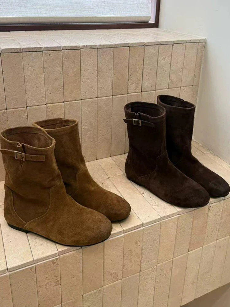botas-cortas-occidentales-comodas-para-mujer-versatiles-de-gamuza-plegada-con-hebilla-suela-plana-botas-cortas-de-moda-co