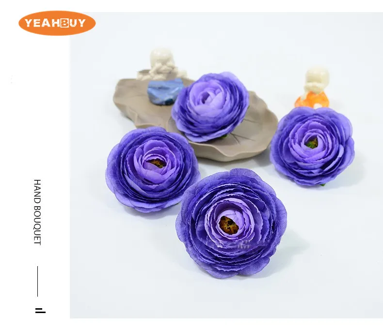 8 farben 8CM vliesstoff Künstliche Pfingstrose Knospe Blume Köpfe Für DIY Hochzeit Bouquet Wand Party Girlande dekorative Kopfbedeckungen – Detail 8