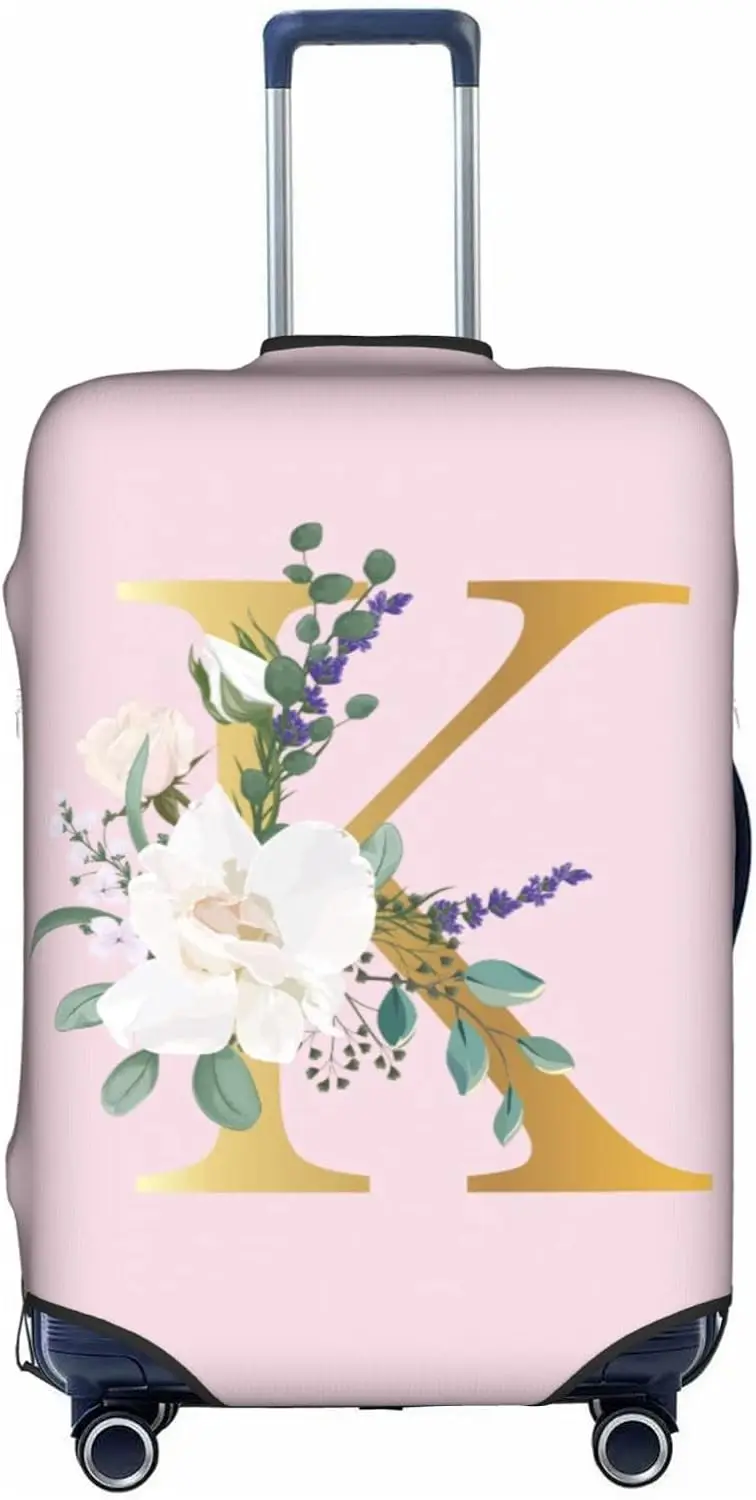 غطاء أمتعة وردي اللون من Flower Lette K، غطاء حقيبة سفر مرن قابل للغسل ومضاد للخدش للأطفال