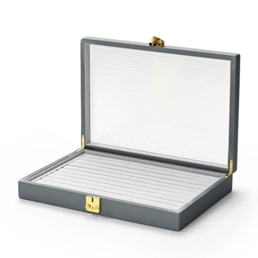 

Серый кожаный органайзер для ювелирных изделий Поднос для ювелирных изделий с крышкой Органайзеры для ювелирных изделий и хранения ящиков Органайзер для колец Для хранения колец