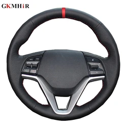 Black Car Steering Wheel Cover DIY Artificial Leather For Hyundai Tucson 3 2015 2016 2017 2018 2019 Funda Volante