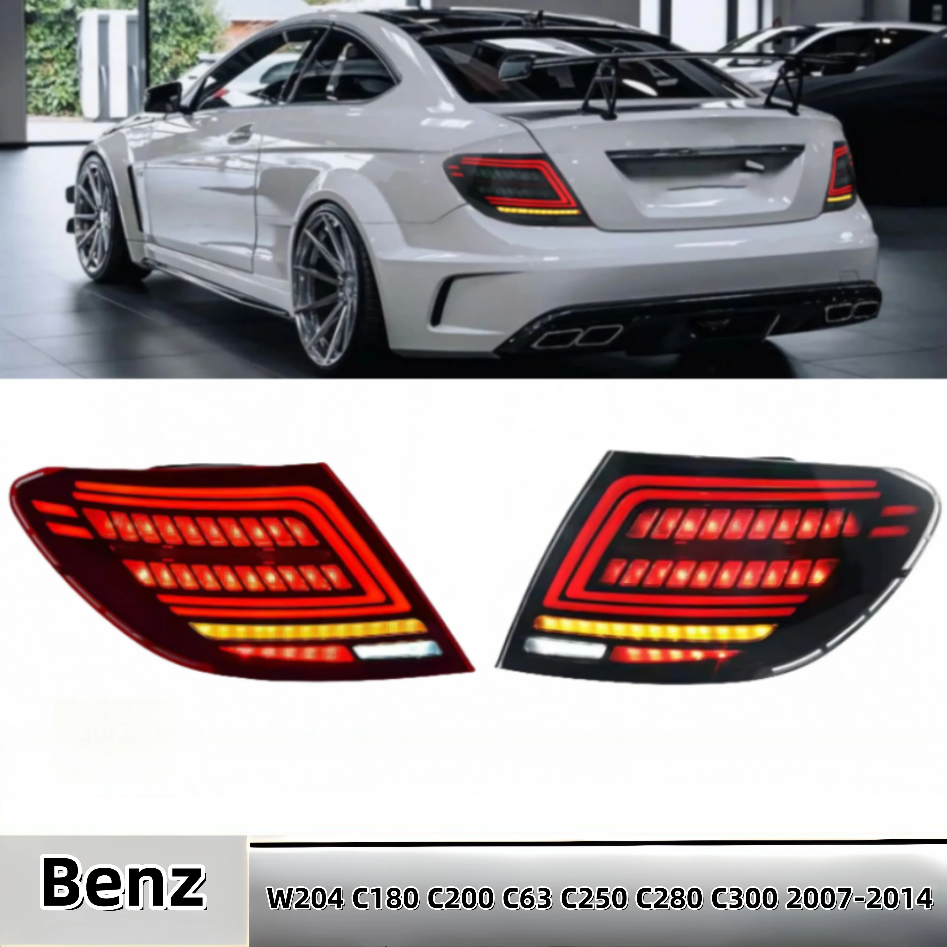 Пара задних фонарей для Mercedes W204 C180 C200 C63 C250 C280 C300 AMG 2007-2014 гг. Задний фонарь указателя поворота фонаря заднего хода