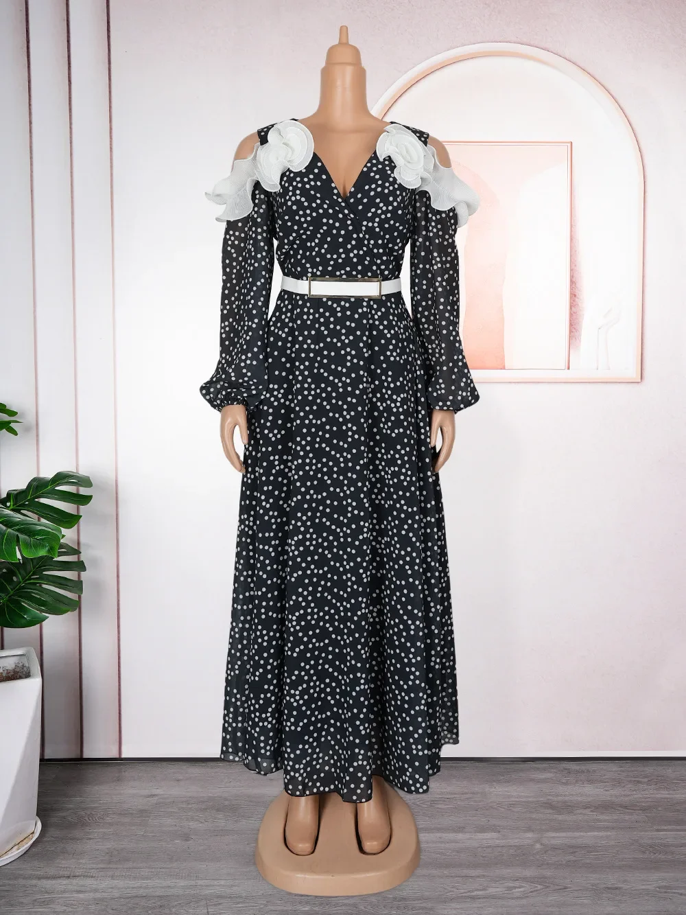 فساتين أفريقية مقاس كبير للنساء فستان سهرة طويل منقط تركيا قفطان دبي عباية أنقرة داشيكي أفريقيا ملابس قفطان