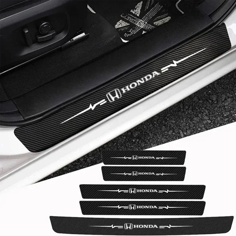 Car Door Sill Edge Protector Stickers for Honda Civic Accord Fit City Vezel CRV Odyssey Pilot Jazz Trunk Guard Threshold Decals